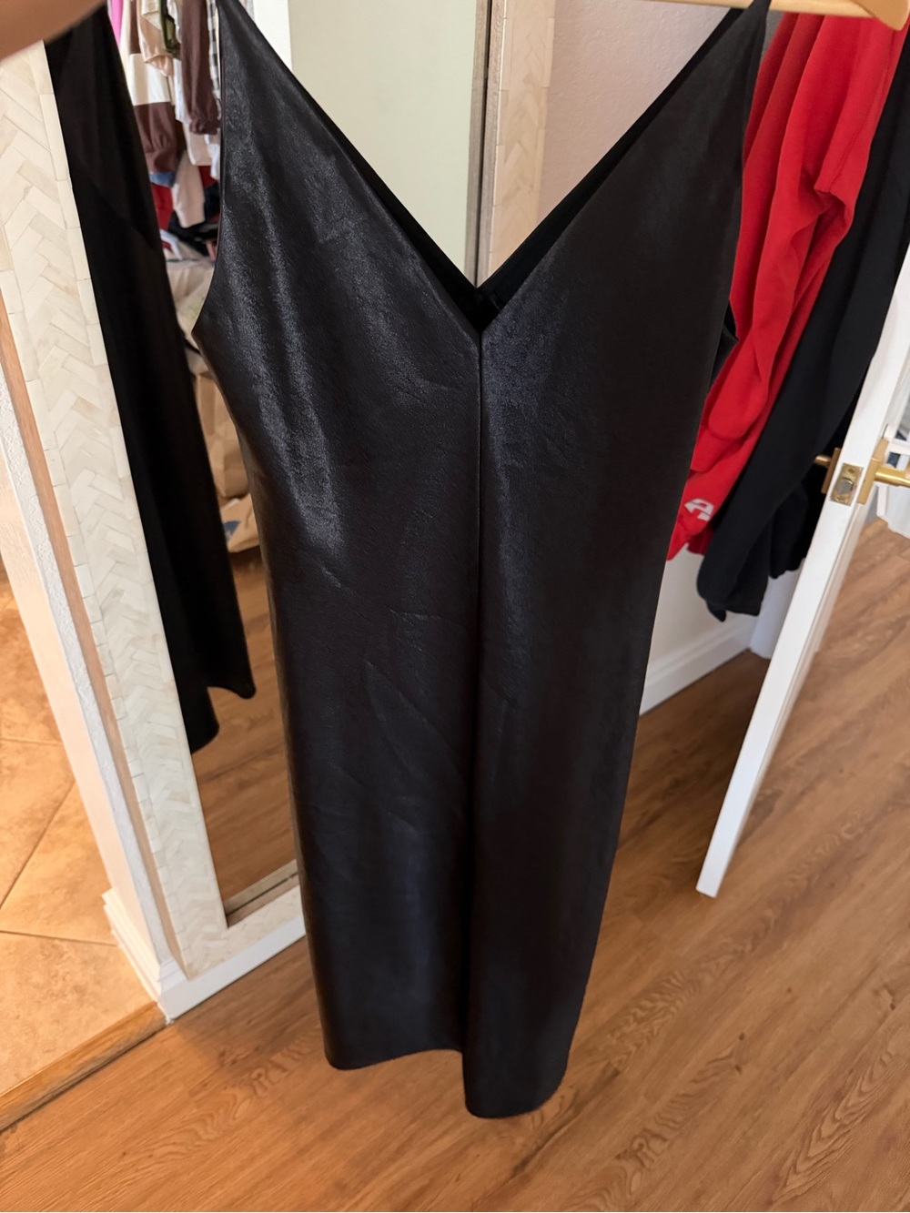 Vince NWOT Black Satin V-Neck Slip Gown - Picture 3 of 7